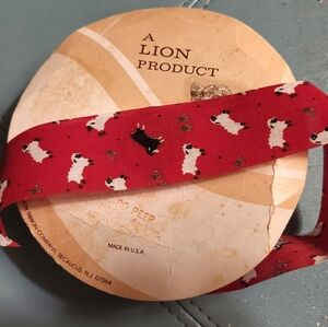 VTG LION Wide Red Ribbon BO PEEP Sheep B&W Crafts EVENT DIY 15 Appx Yrds NEW USA